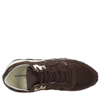 Sneakers in camoscio e tessuto 