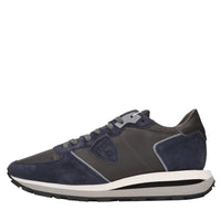 Sneakers in pelle, camoscio e tessuto 