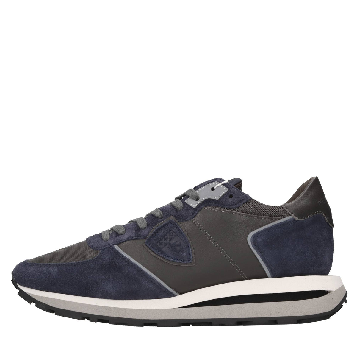 Sneakers in pelle, camoscio e tessuto 