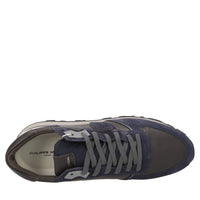 Sneakers in pelle, camoscio e tessuto 
