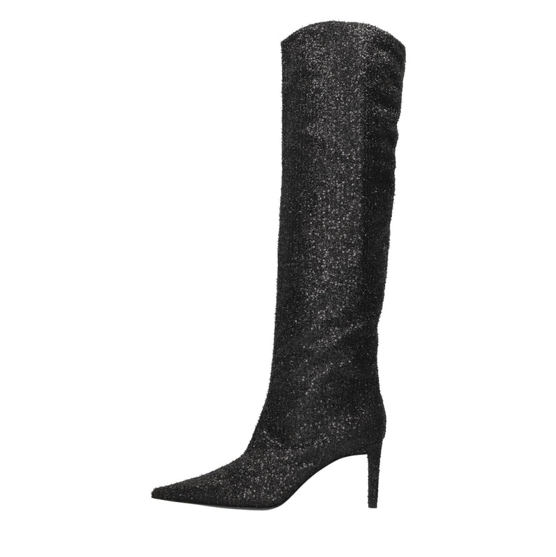 Stivali cuissard in tessuto con paillettes e lurex 