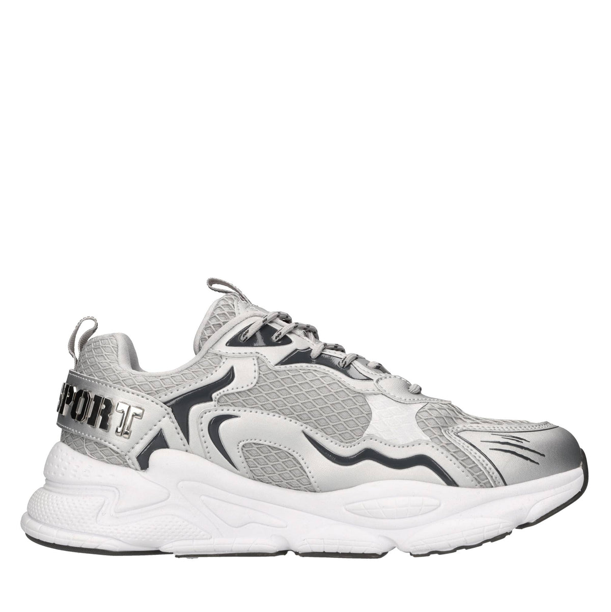 Sneakers in ecopelle e tessuto 