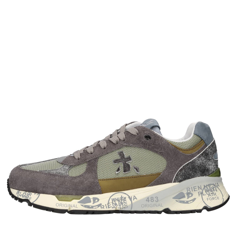 Sneakers in camoscio e tessuto 