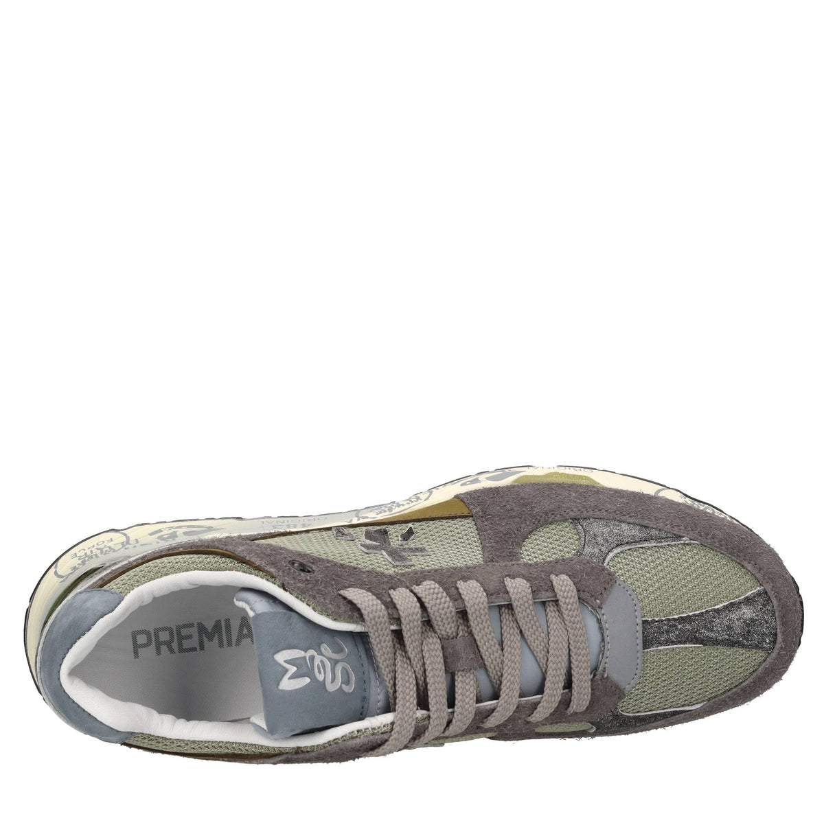 Sneakers in camoscio e tessuto 