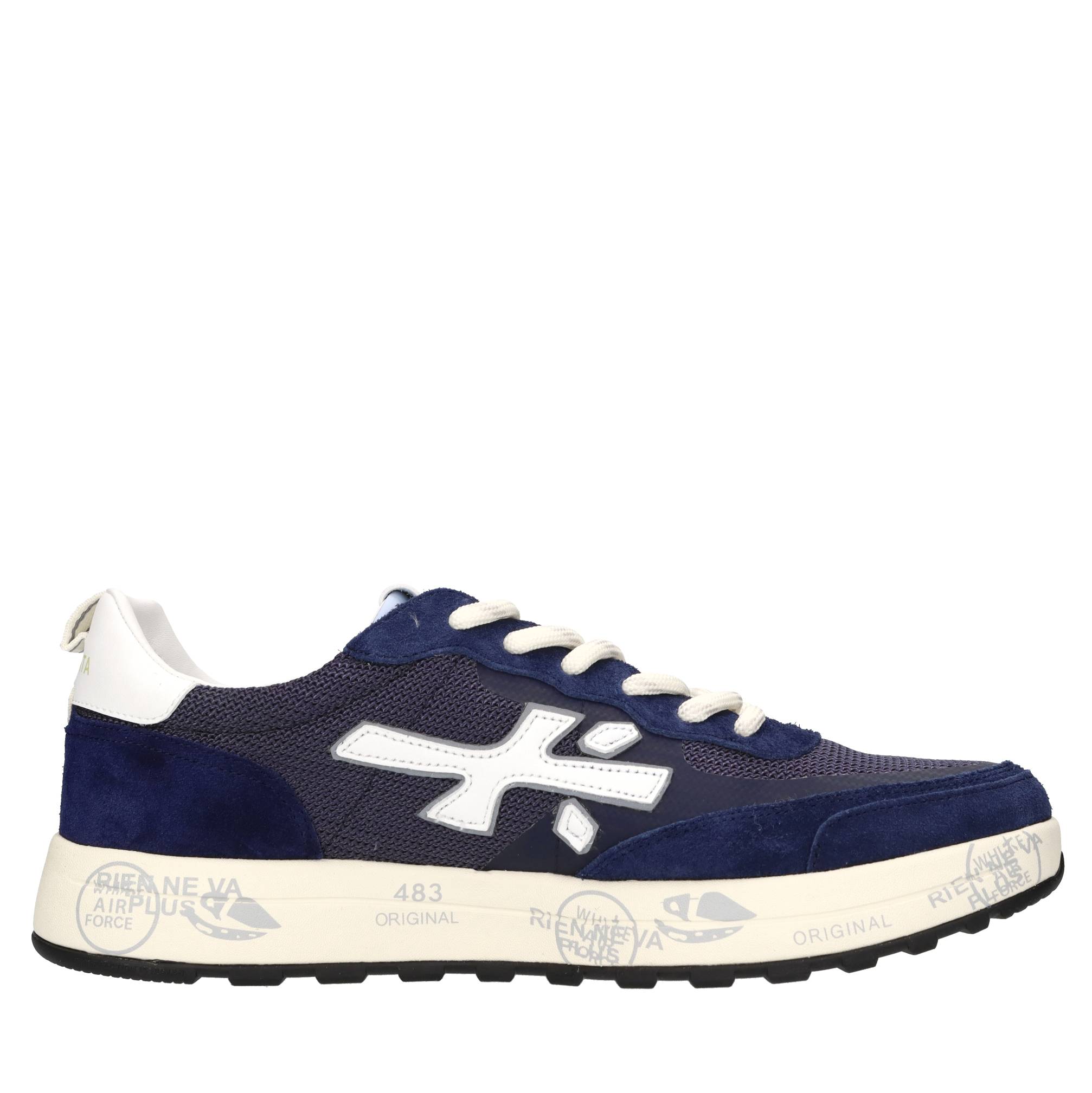 Sneakers in camoscio ,pelle e tessuto 