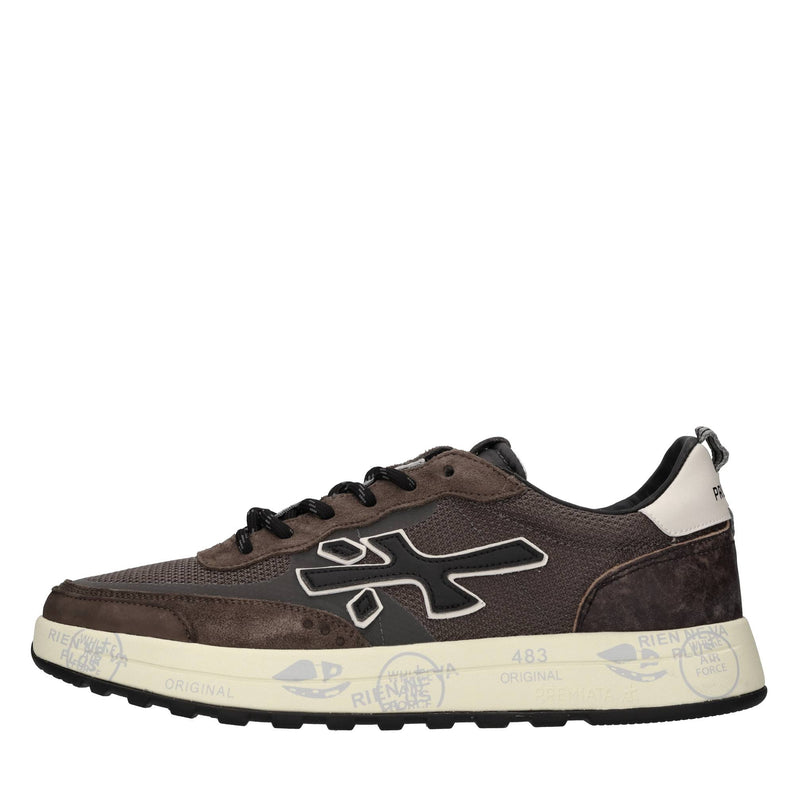 Sneakers in camoscio ,pelle e tessuto 