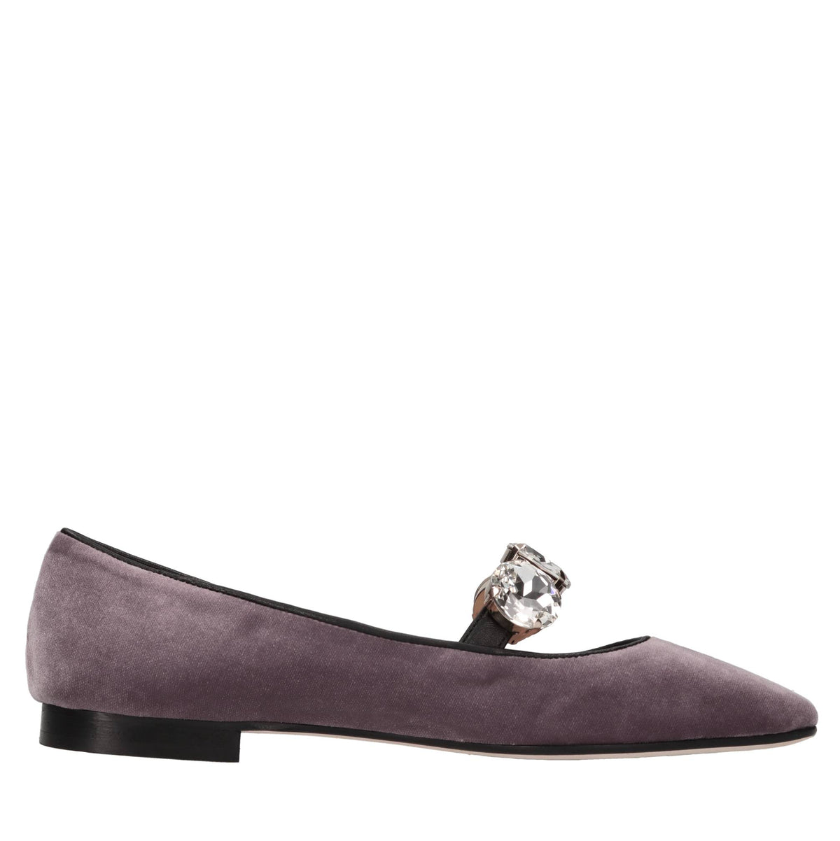 Ballerine in velluto e pelle 