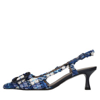 Décolleté slingback in tessuto 