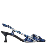 Décolleté slingback in tessuto 