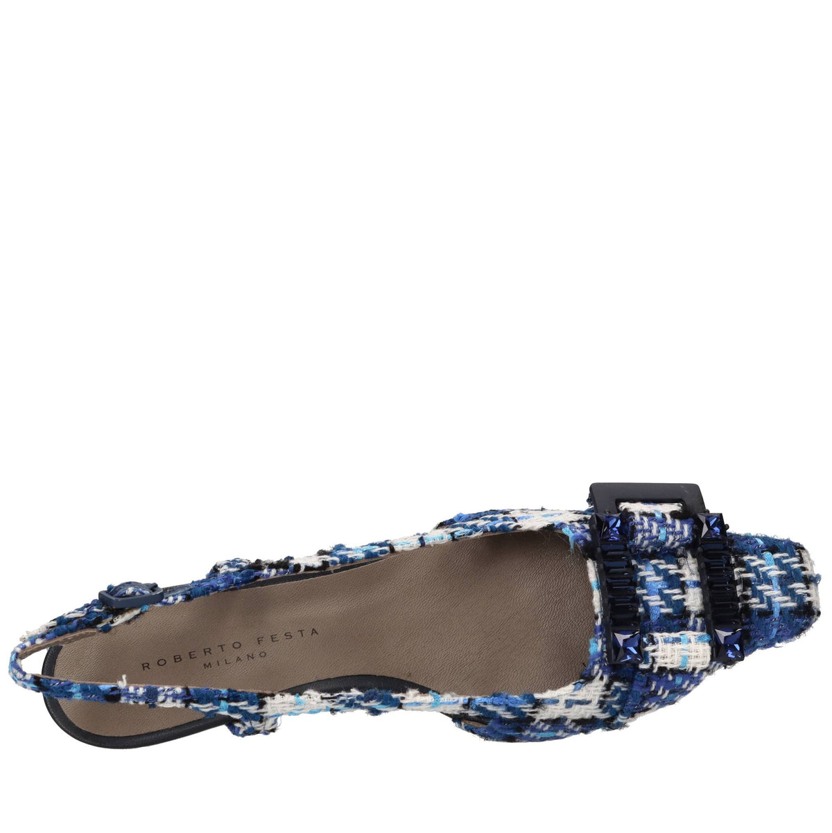 Décolleté slingback in tessuto 