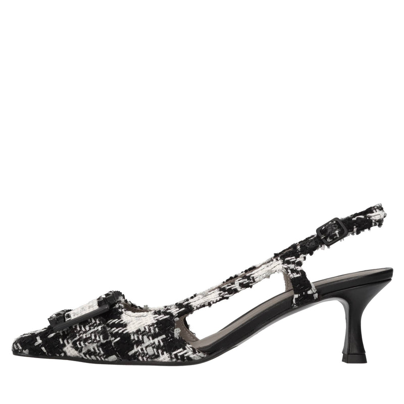 Décolleté slingback in tessuto 