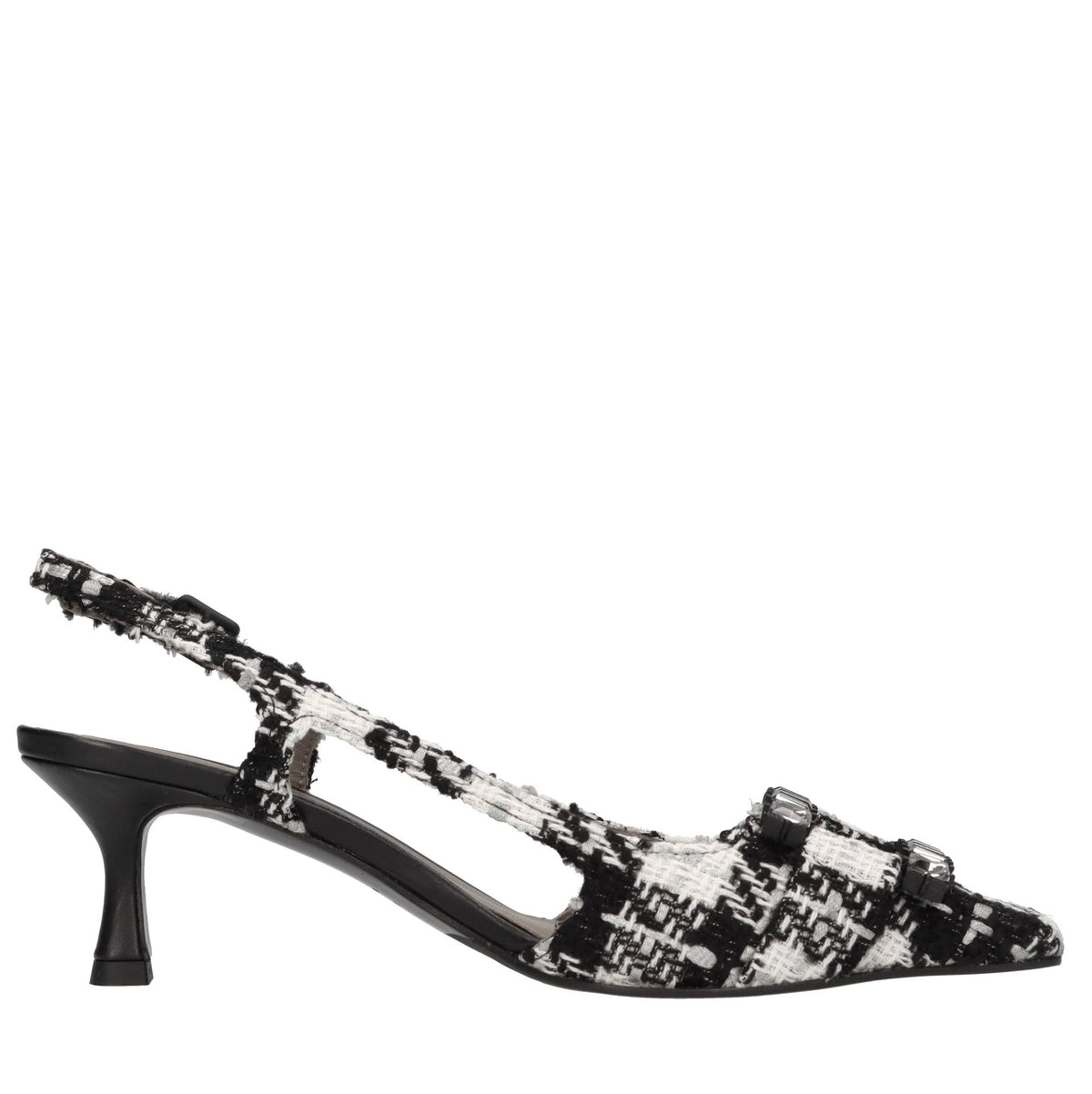 Décolleté slingback in tessuto 
