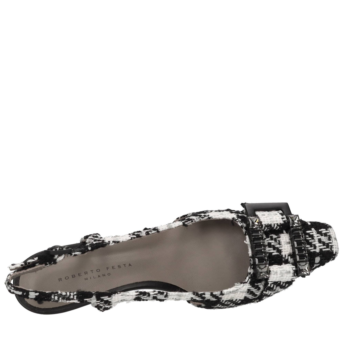 Décolleté slingback in tessuto 