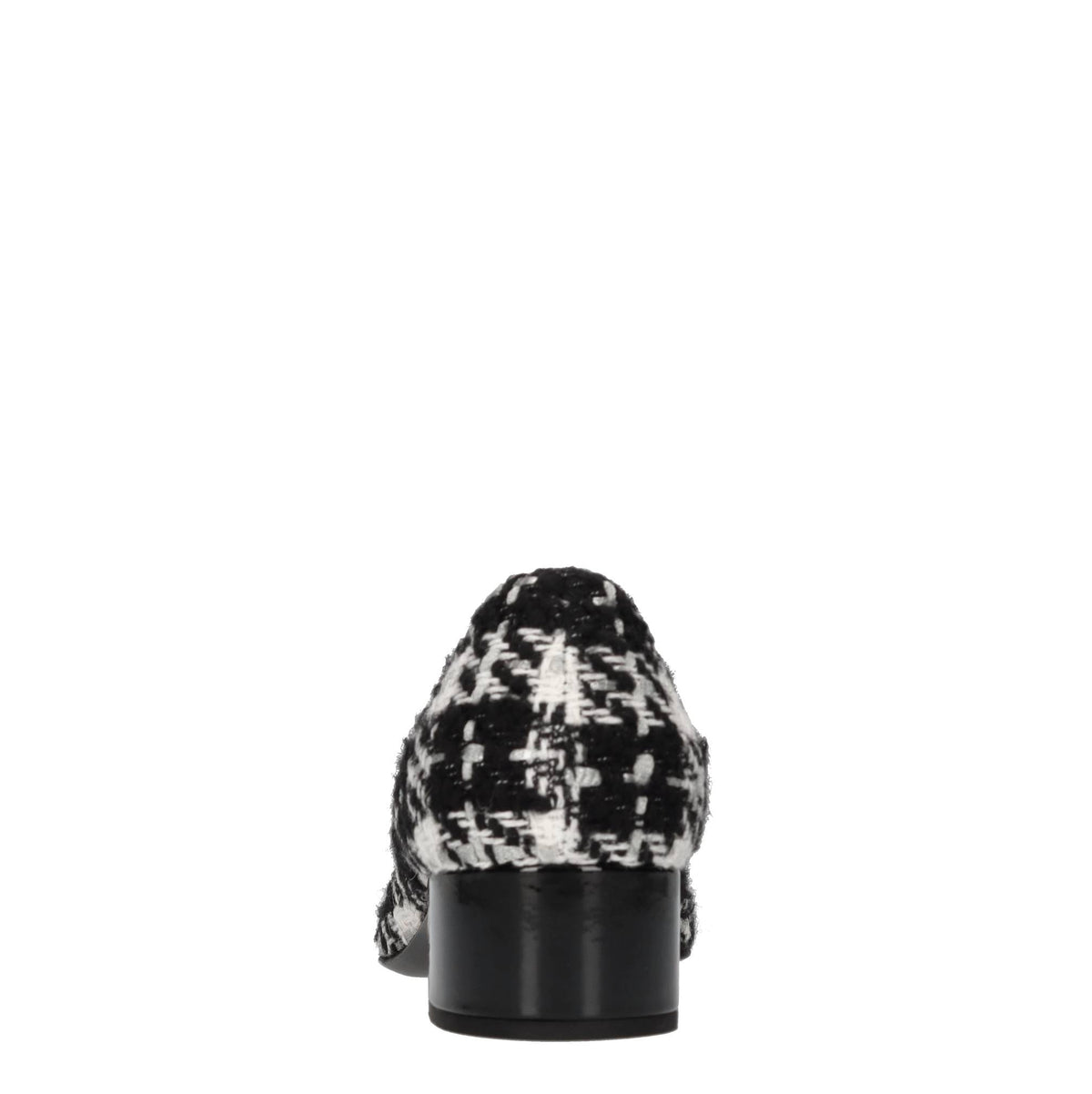 Décolleté in tessuto e pelle 