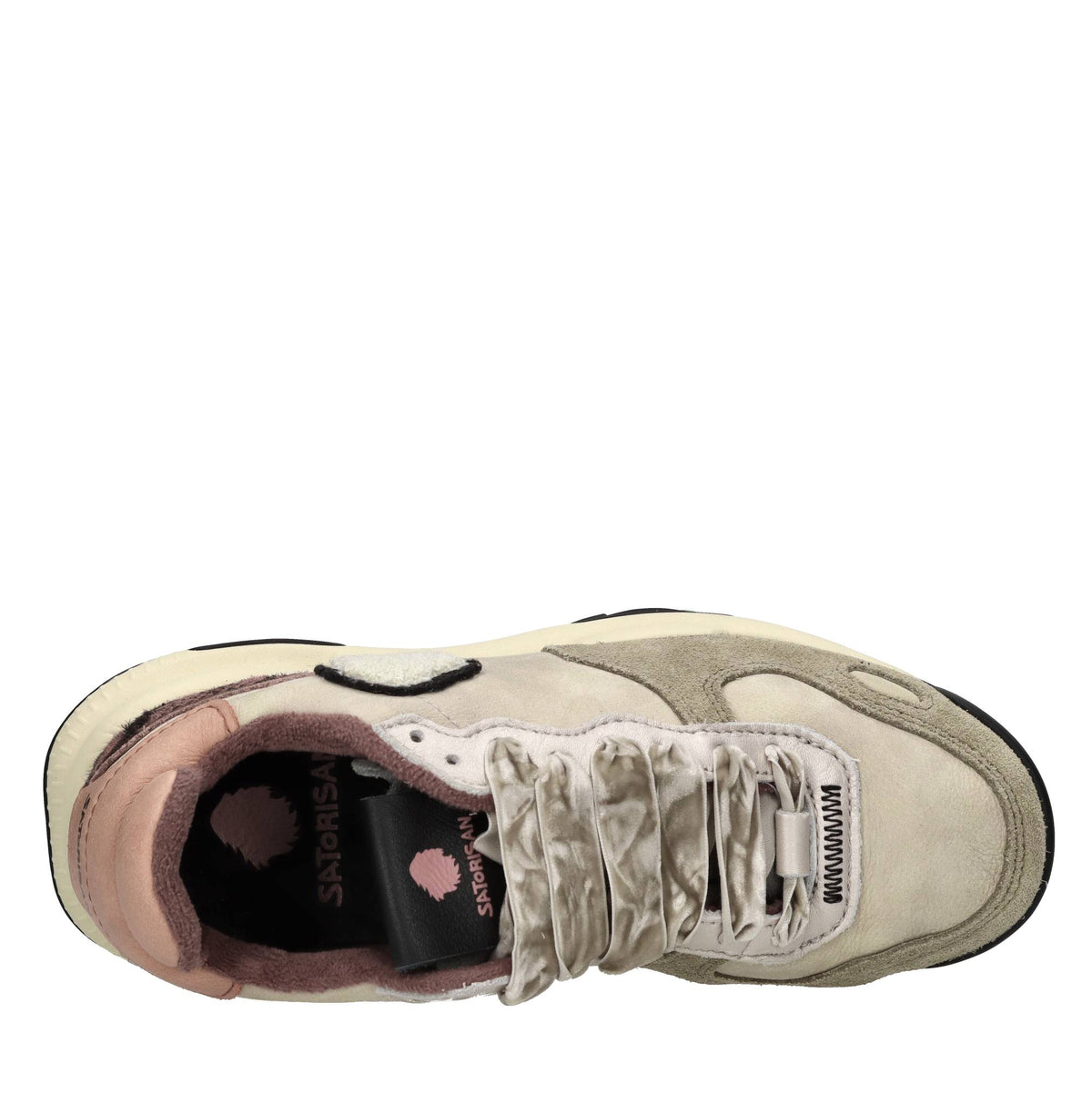 Sneakers in camoscio e pelle 