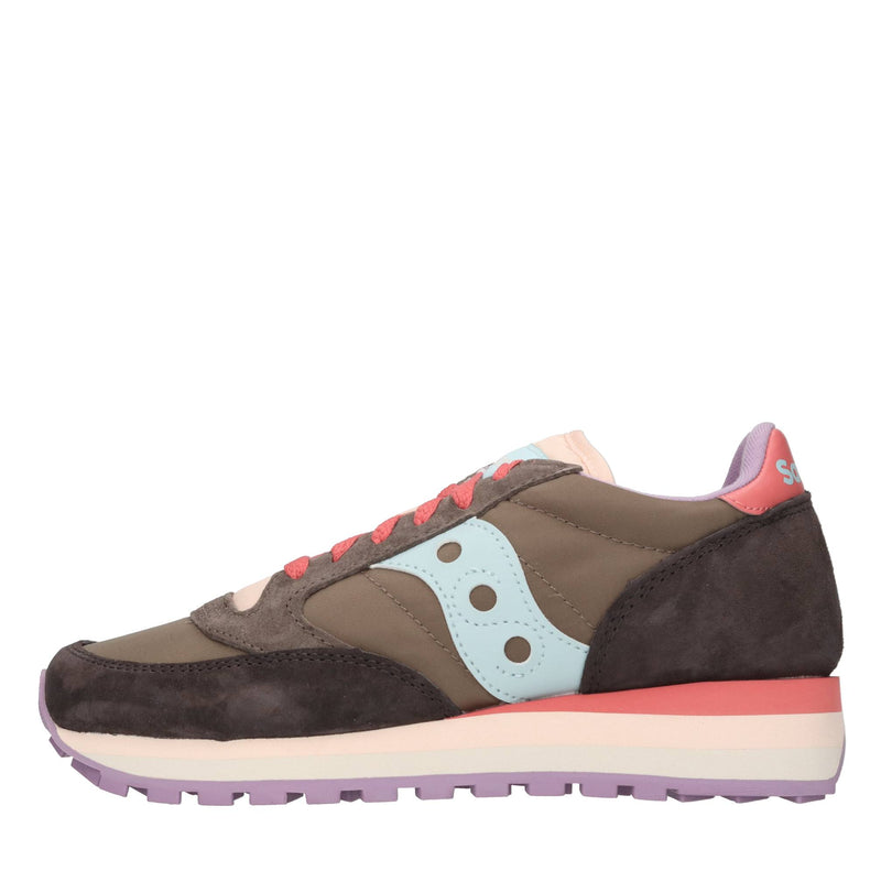 Sneakers in camoscio e tessuto 