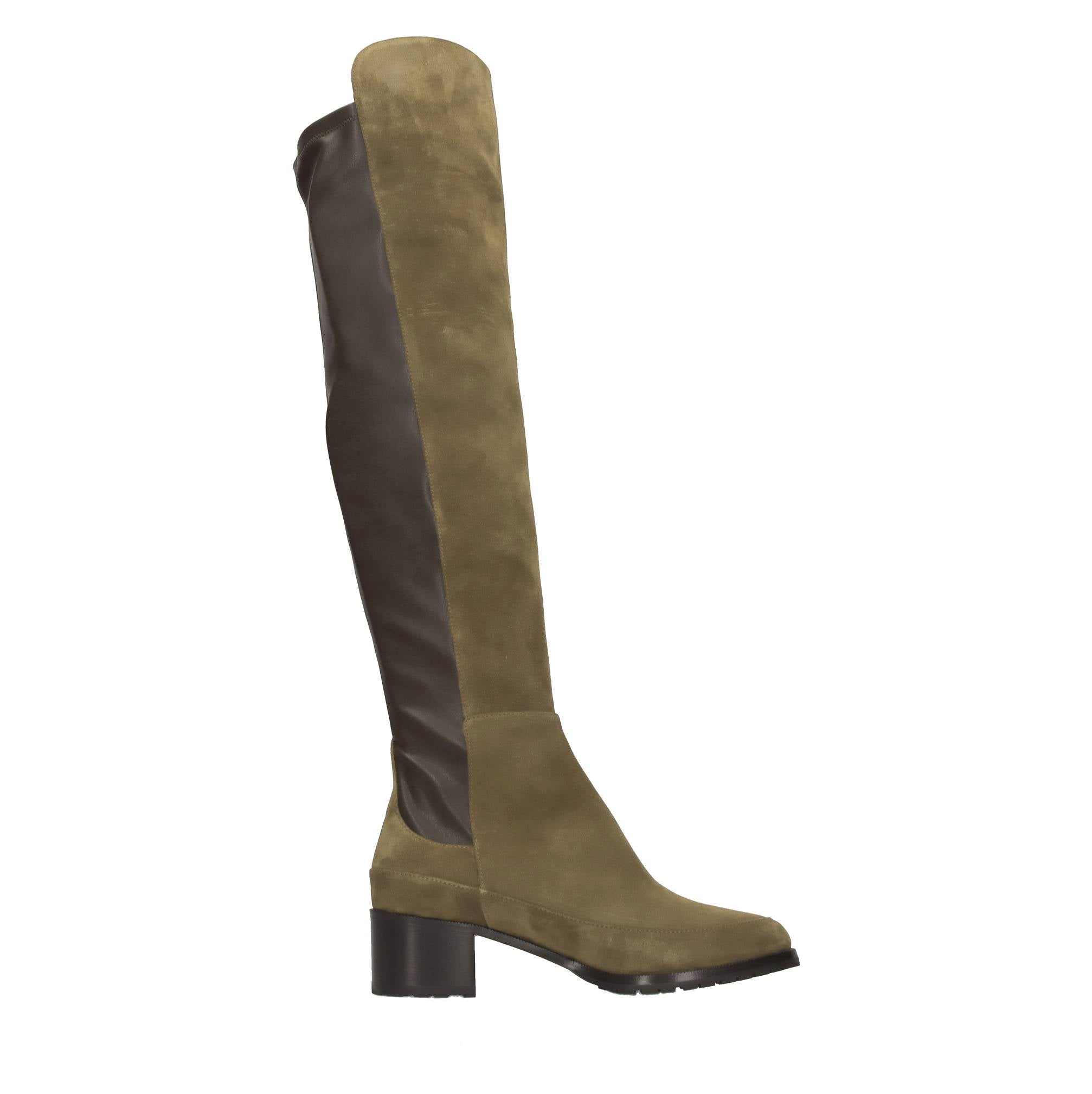 Stivali Emily cuissard in camoscio ed ecopelle 