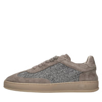 Sneakers in camoscio e tessuto 