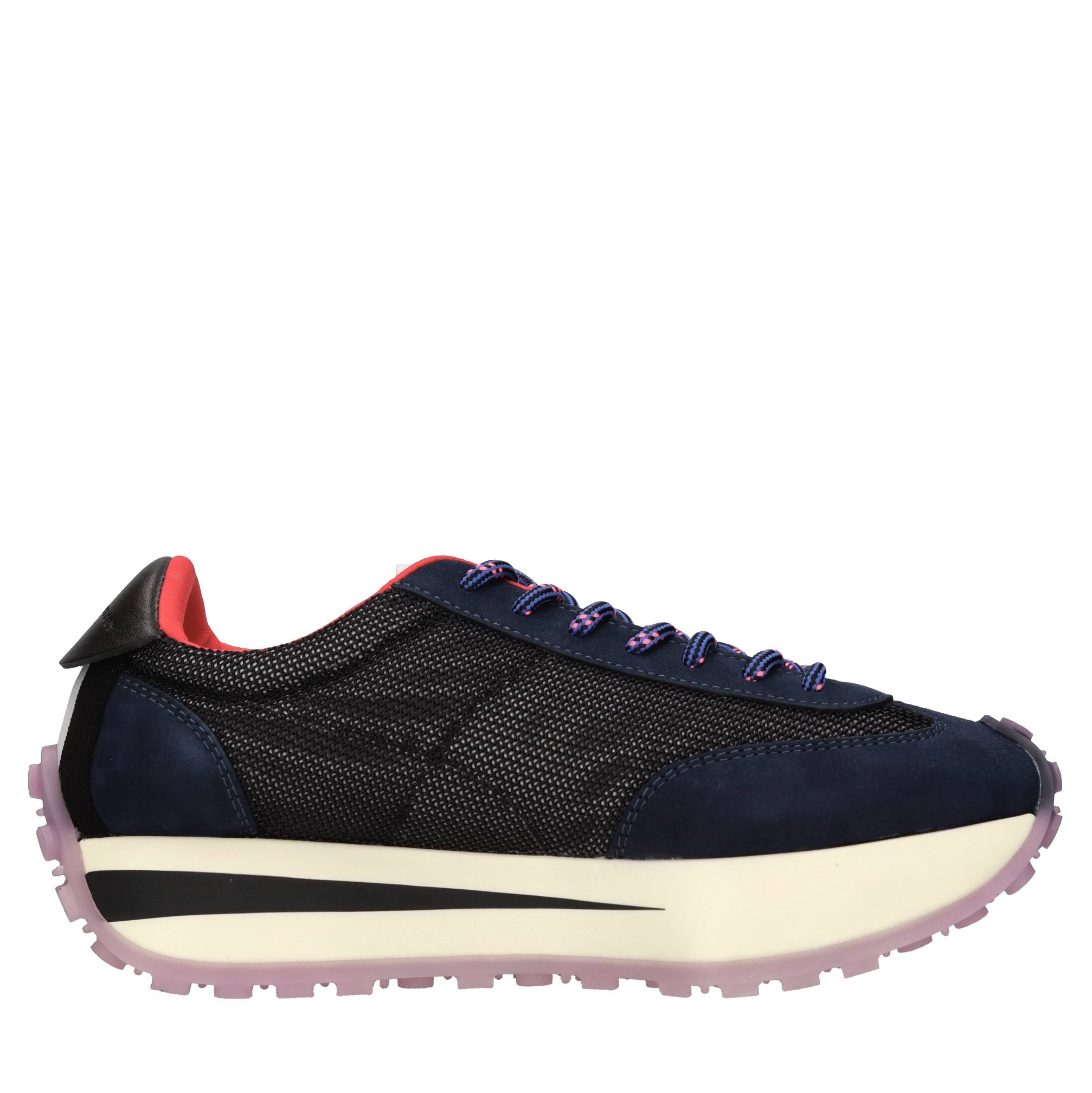 Sneakers in ecocamoscio e tessuto 