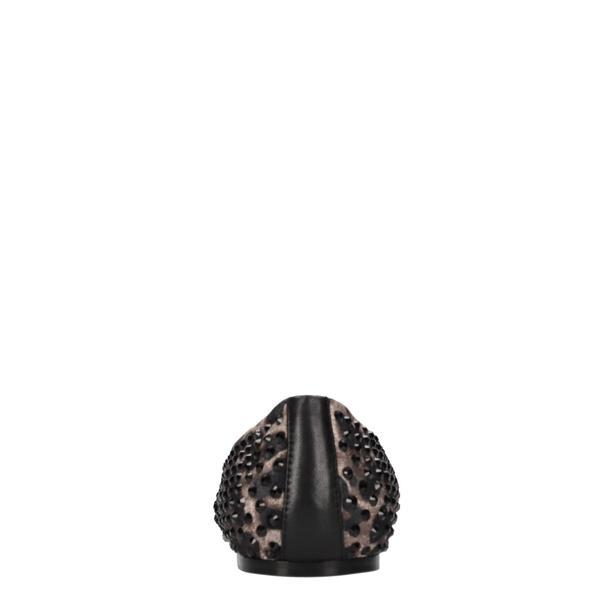Ballerine in pelle e tessuto con strass 
