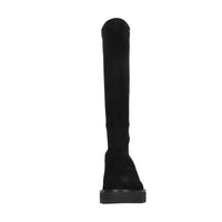 Stivali in pelle e tessuto elasticizzato 