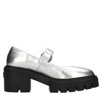 Ballerine in pelle con fibbia di strass 