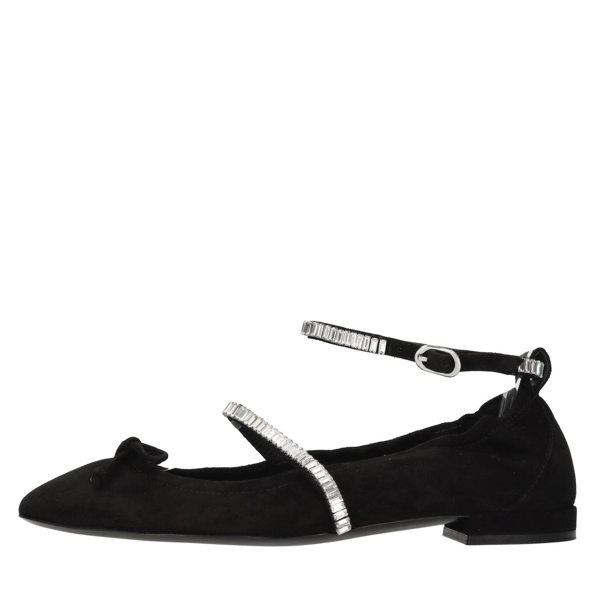 Ballerine in camoscio con strass 