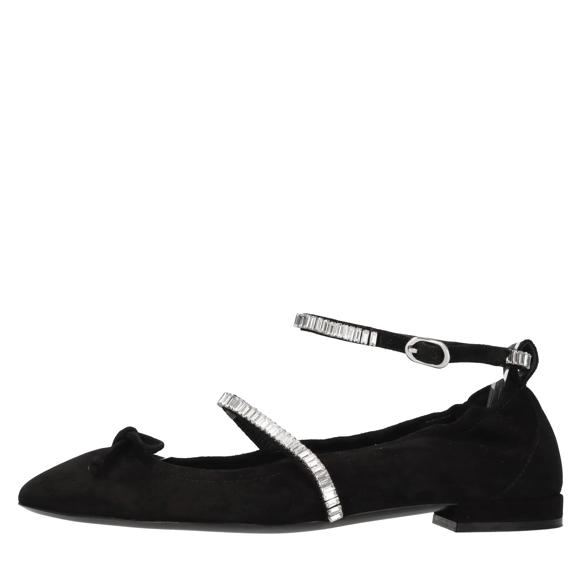 Ballerine in camoscio con strass 