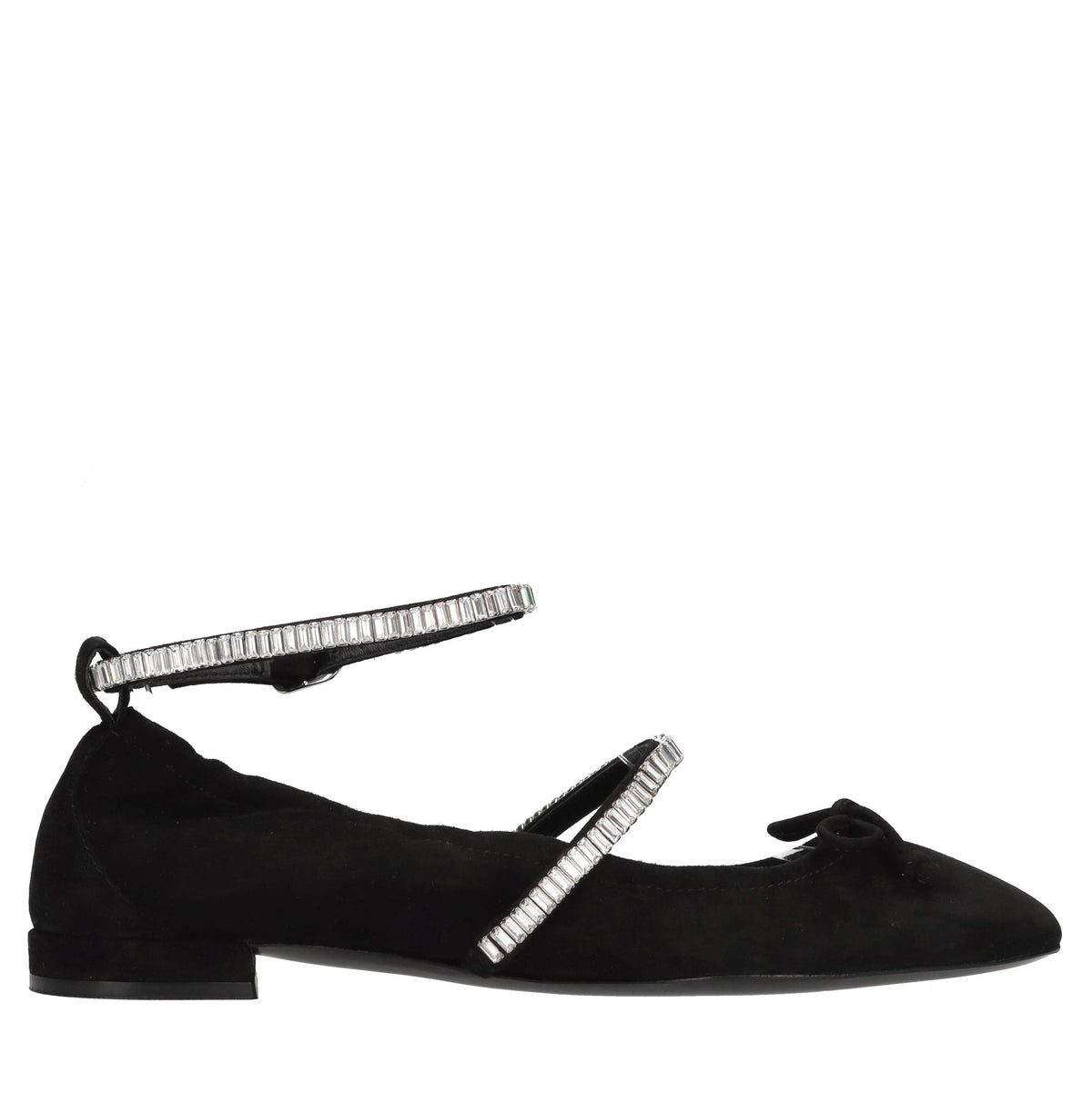 Ballerine in camoscio con strass 