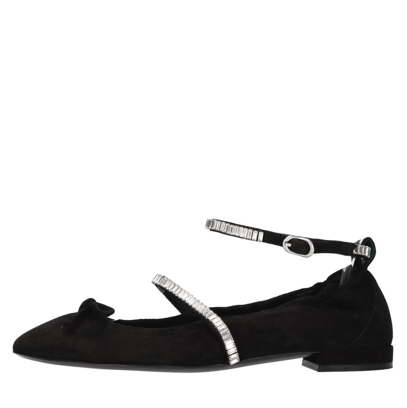 Ballerine in camoscio con strass 