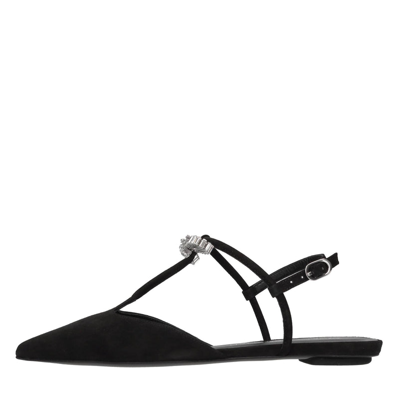 Ballerine slingback in camoscio 