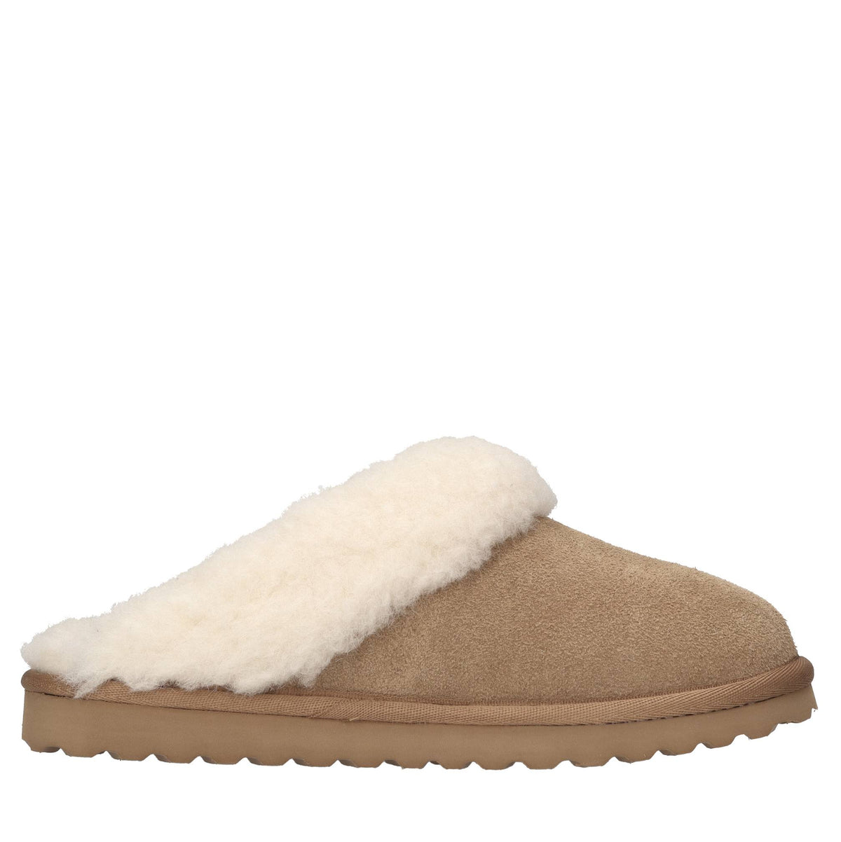 Sabot in camoscio ed ecopelliccia 