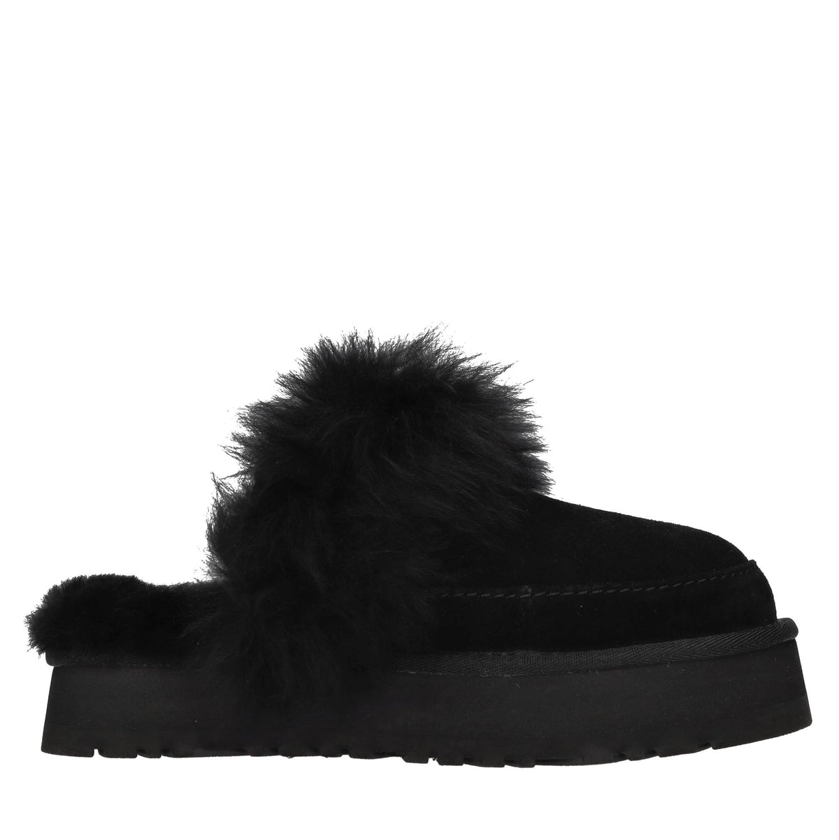 Sabot in camoscio e pelliccia 