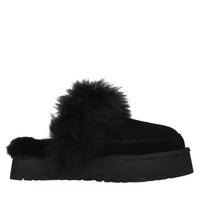 Sabot in camoscio e pelliccia 