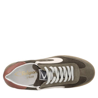 Sneakers in camoscio e pelle 