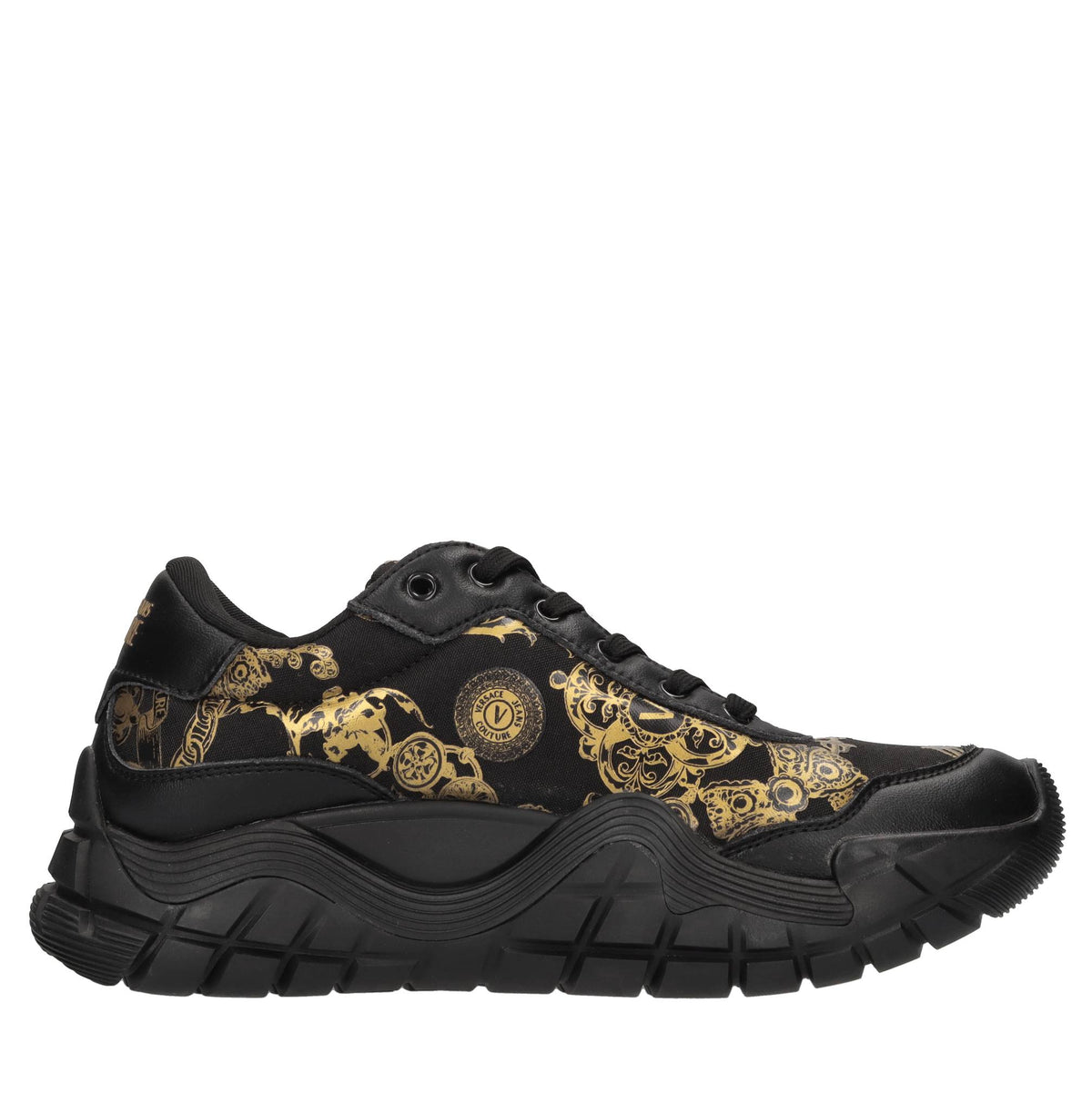 Sneakers in pelle e tessuto 