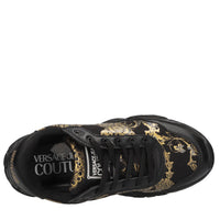 Sneakers in pelle e tessuto 