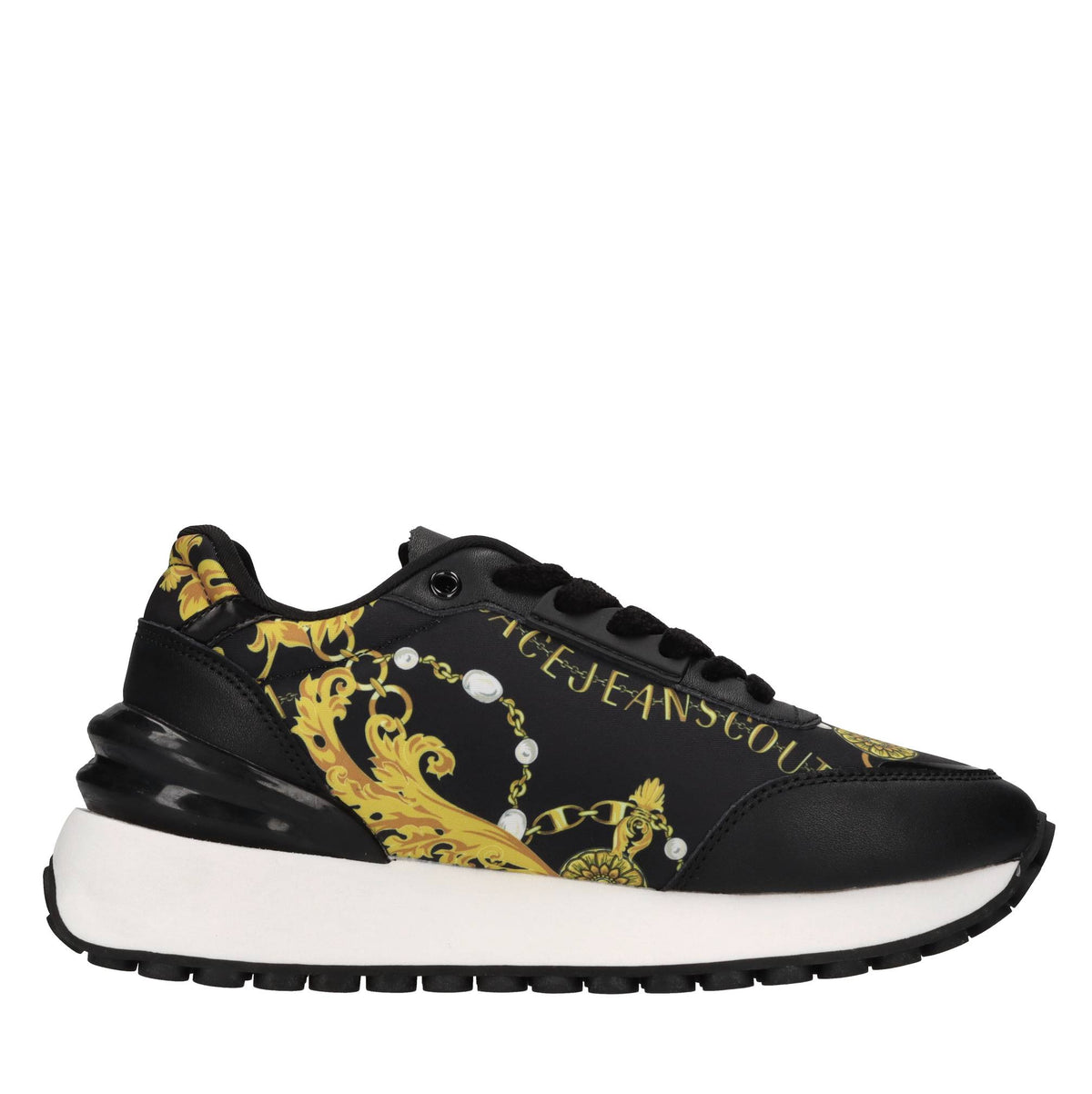 Sneakers in pelle, tessuto e altre materie 