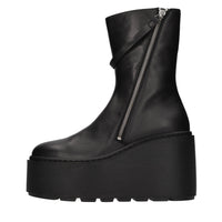 Stivaletti Elodie con zeppa in pelle 