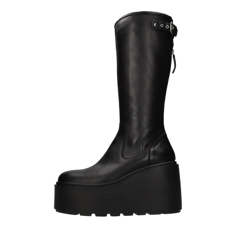 Stivali Elodie in pelle con zeppa 