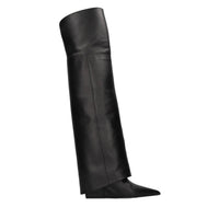 Stivali cuissard Bardo in pelle con zeppa 