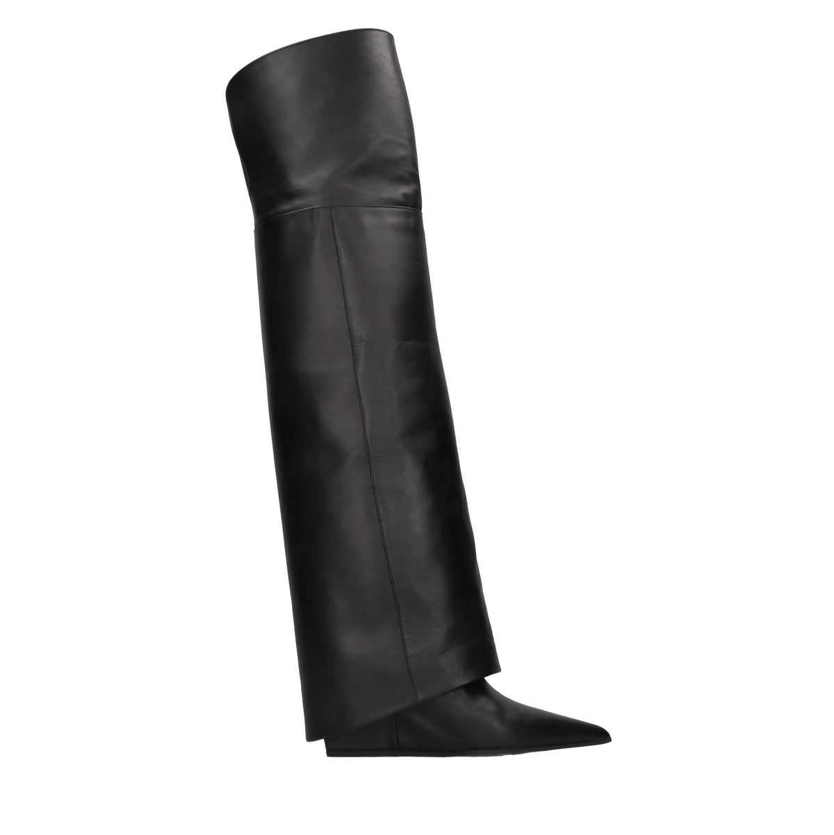 Stivali cuissard Bardo in pelle con zeppa 