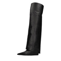 Stivali cuissard Bardo in pelle con zeppa 