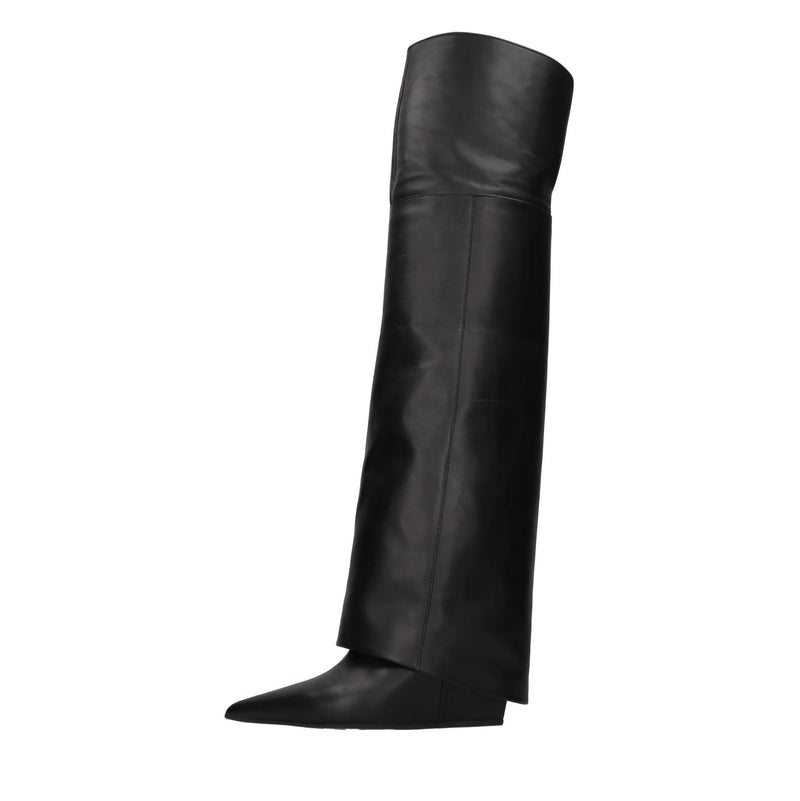 Stivali cuissard Bardo in pelle con zeppa 