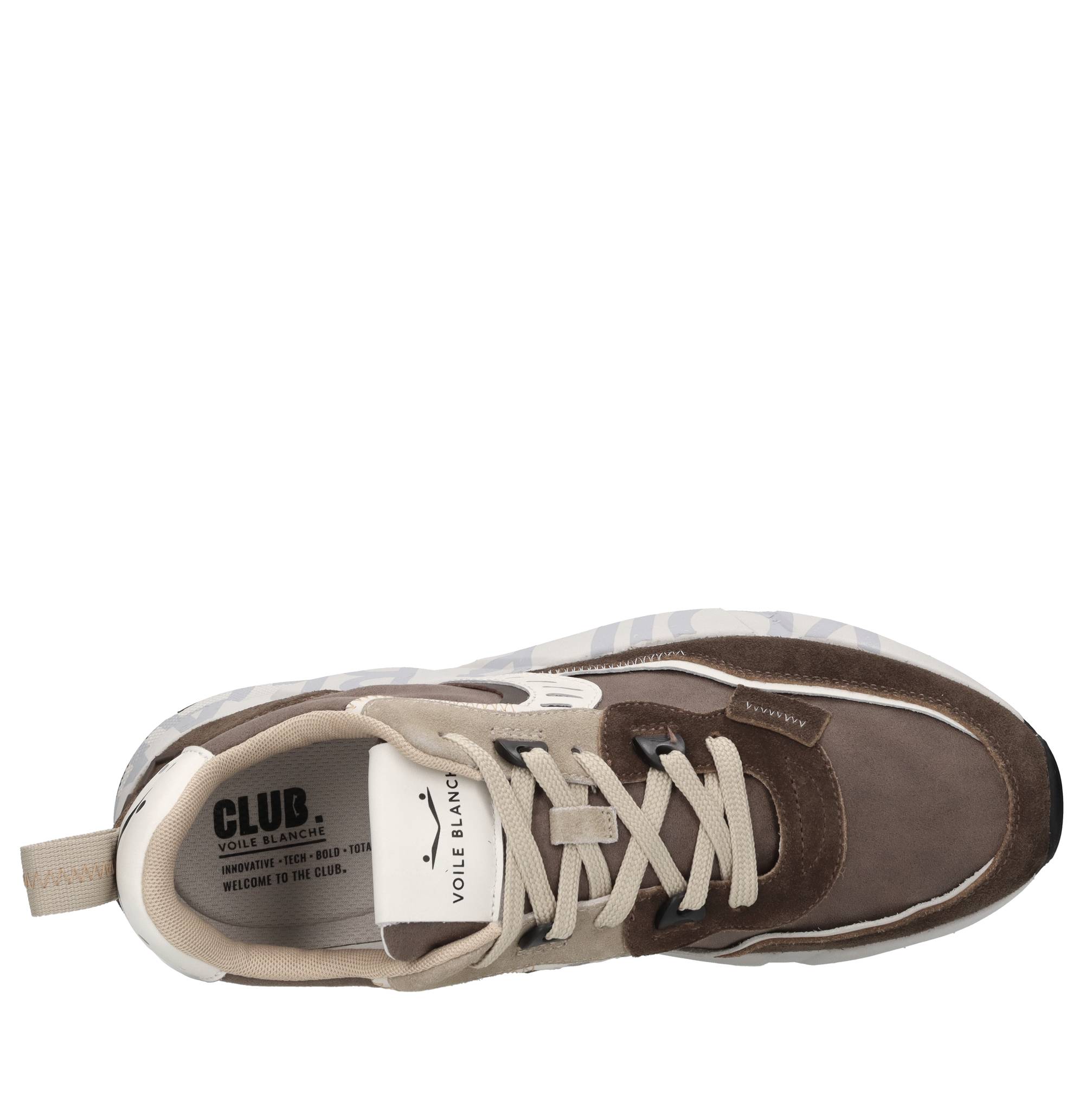 Sneakers in camoscio, pelle e tessuto 