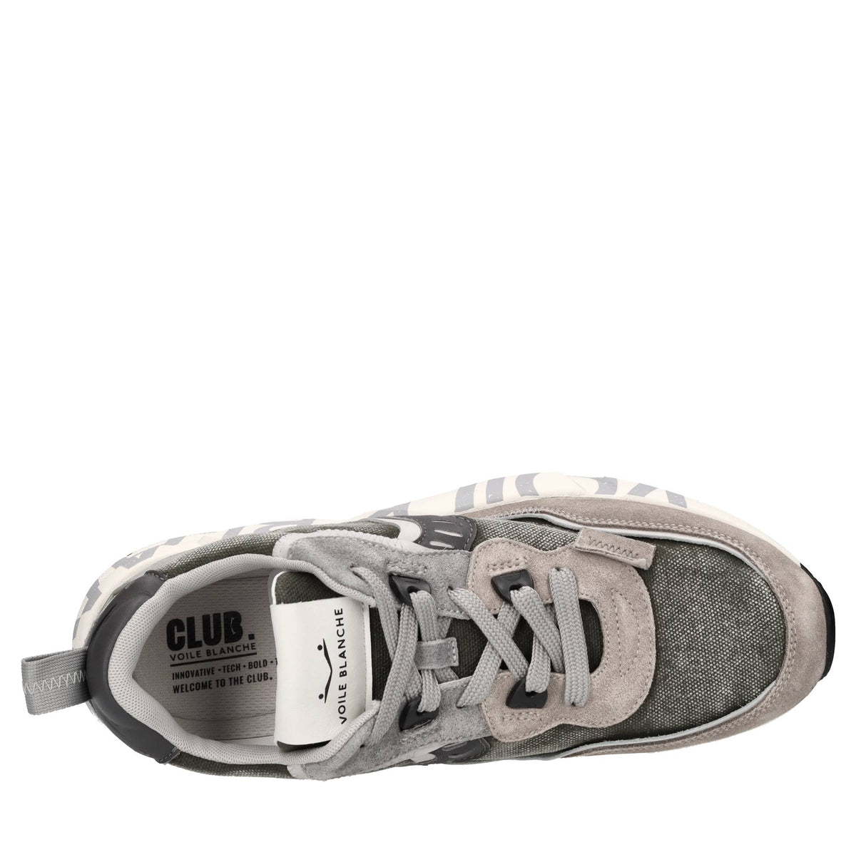 Sneakers in camoscio, pelle e tessuto 