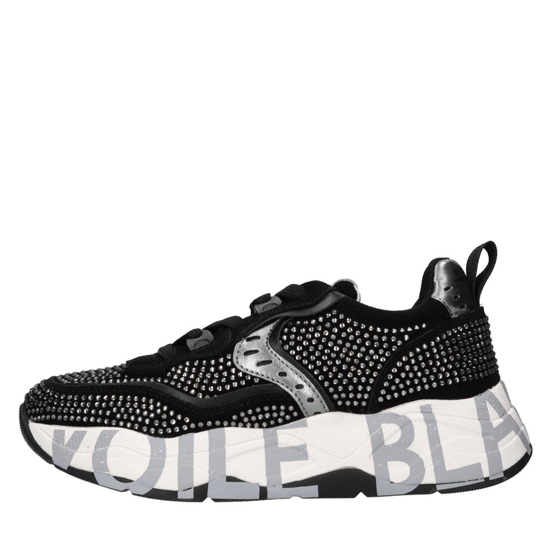 Sneakers in camoscio pelle e strass 