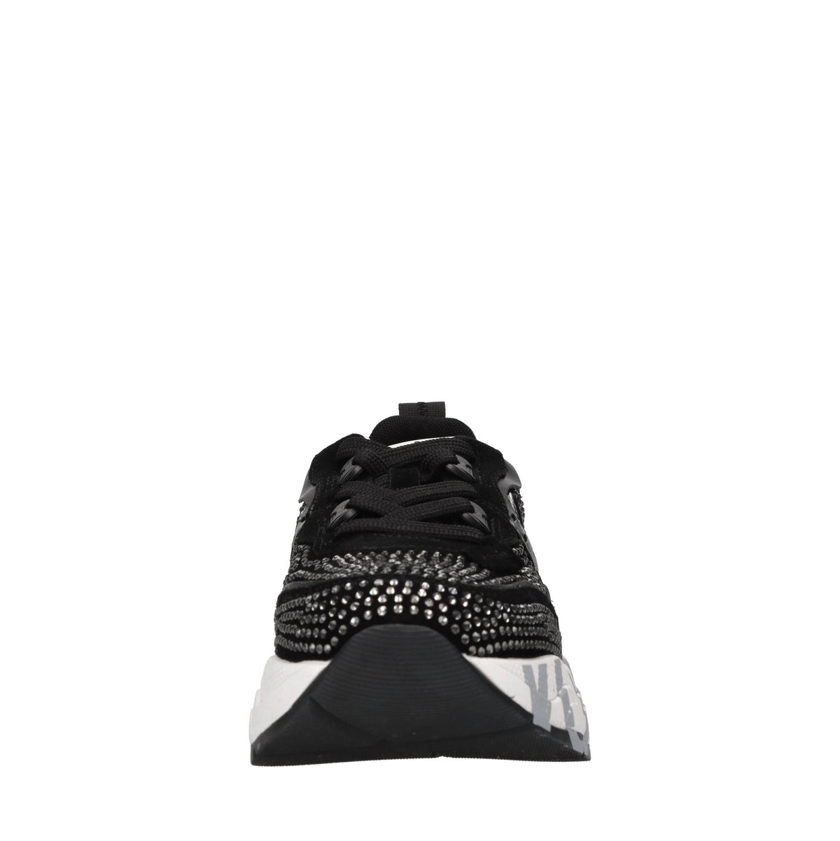 Sneakers in camoscio pelle e strass 
