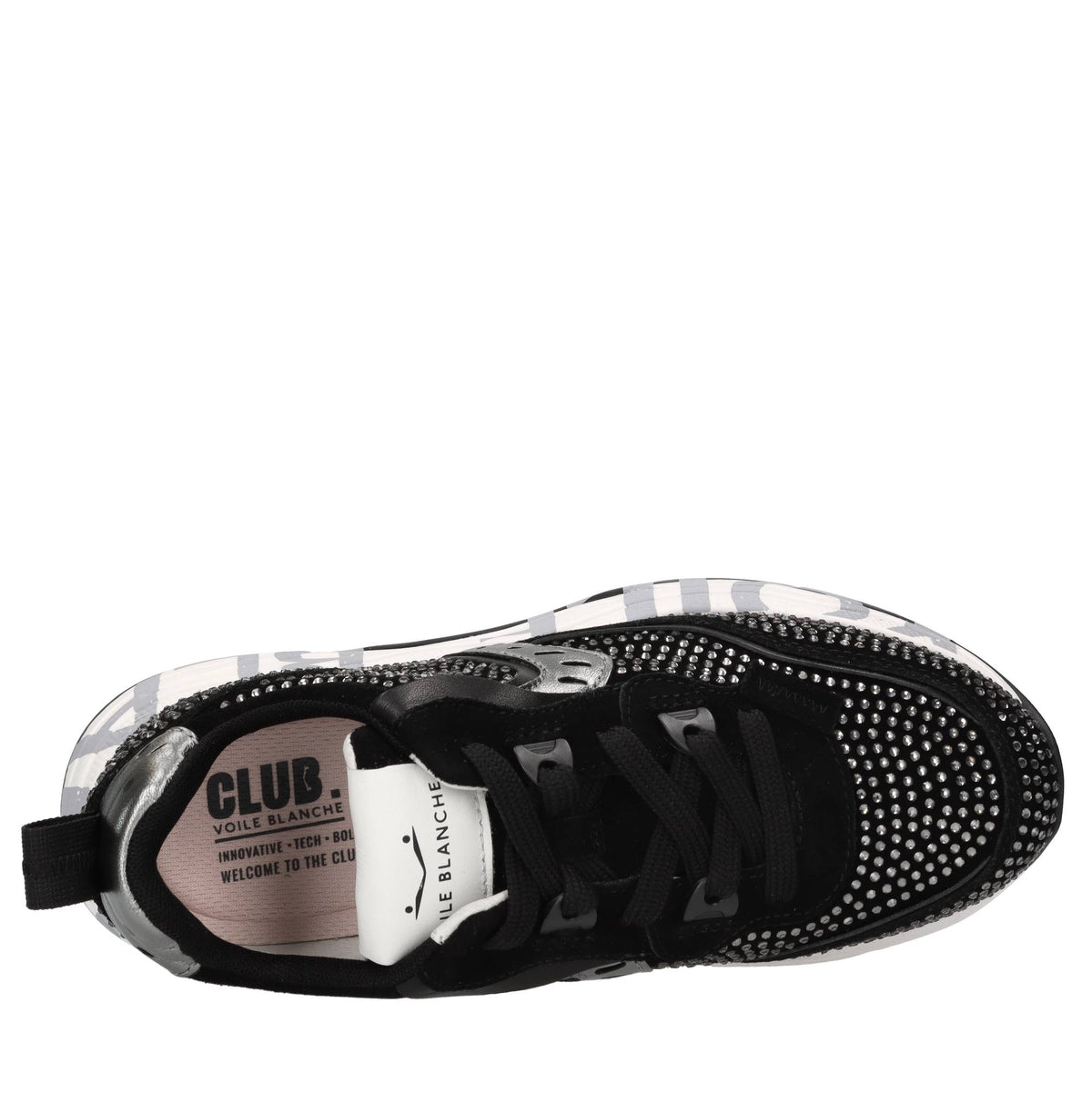 Sneakers in camoscio pelle e strass 