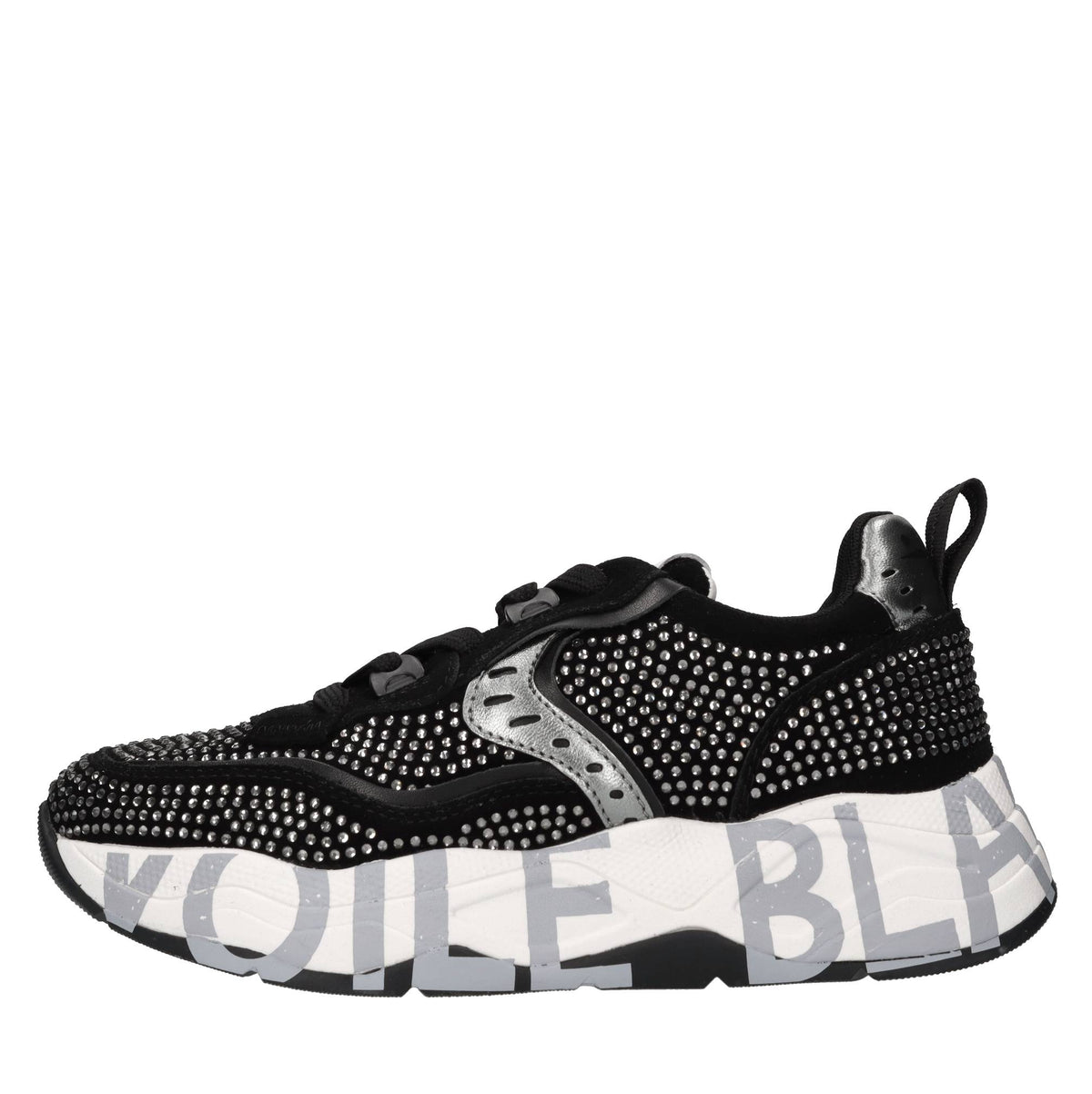 Sneakers in camoscio pelle e strass 